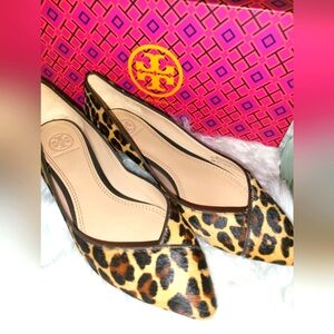 Tory Burch Designer Nicki Leopard Animal Print Flats 8.5
